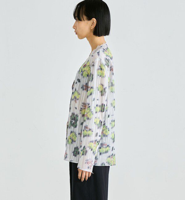 Edition「フラワープリント Vネックシャツ」|シャツ・ブラウス|