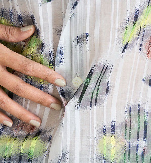 Edition「フラワープリント Vネックシャツ」|シャツ・ブラウス|