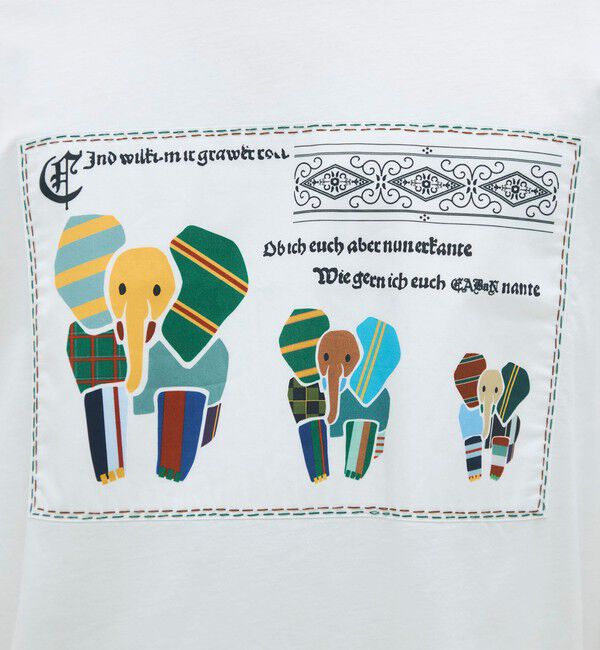 CABaN「CABaN スビンコットン MIX PATTERNED ELEPHANT Tシャツ」|Tシャツ・カットソー|