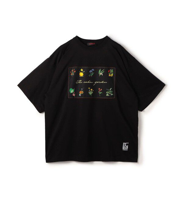 CABaN「CABaN スビンコットン GREEN SHOWERプリントTシャツ」|Tシャツ・カットソー|18 ブラック系