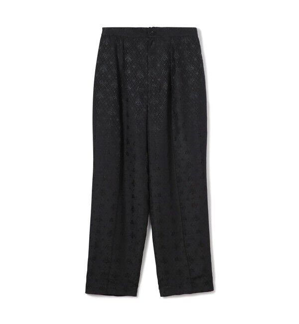 SOULEIADO「ポリエステルレーヨンプリント タックテーパードパンツ」|その他|19 ブラック