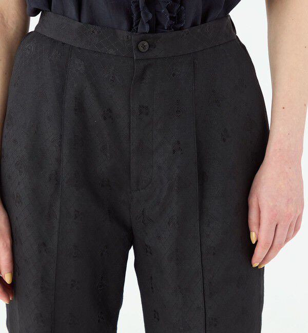 SOULEIADO「ポリエステルレーヨンプリント タックテーパードパンツ」|その他|