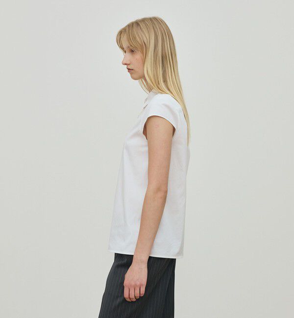 DES PRES「コットンストレッチポプリン キャップスリーブシャツ」|シャツ・ブラウス|