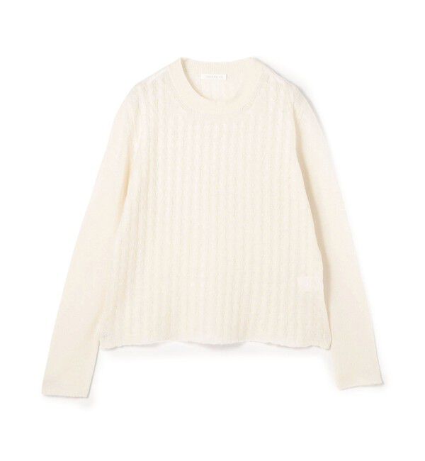 GALERIE VIE「モンゴルカシミヤケーブル クルーネックプルオーバー」|ニット・セーター|11 ホワイト