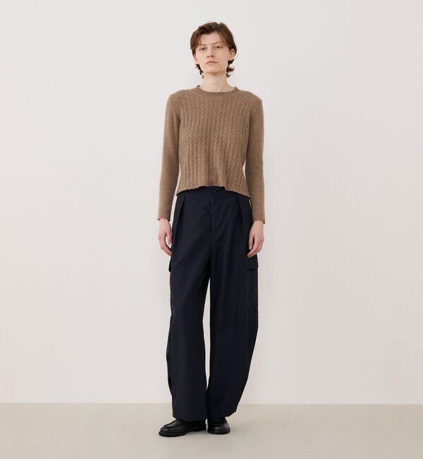 GALERIE VIE「モンゴルカシミヤケーブル クルーネックプルオーバー」|ニット・セーター|