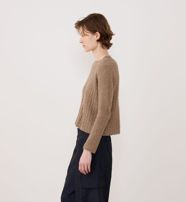 GALERIE VIE「モンゴルカシミヤケーブル クルーネックプルオーバー」|ニット・セーター|