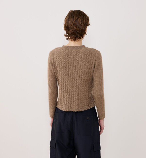 GALERIE VIE「モンゴルカシミヤケーブル クルーネックプルオーバー」|ニット・セーター|