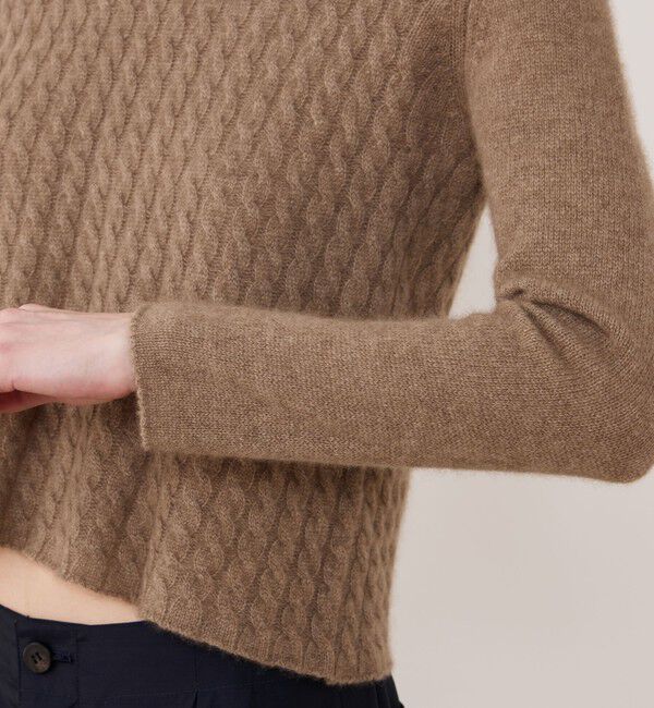 GALERIE VIE「モンゴルカシミヤケーブル クルーネックプルオーバー」|ニット・セーター|