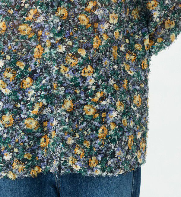 SOULEIADO「ラメカットジャカード ワイドカラーブラウス」|シャツ・ブラウス|