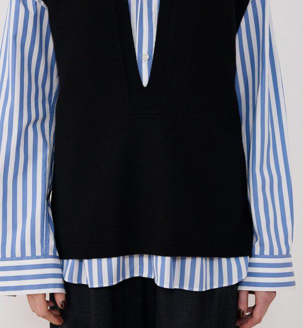 GALERIE VIE「ボイルドウール ポロカラーベスト」|ベスト・ジレ|