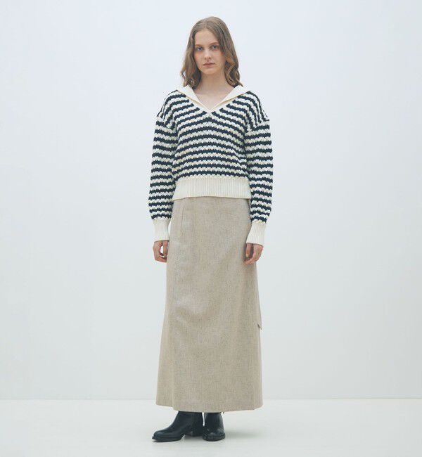 MACPHEE「ネップツイード マキシスカート」|台形|