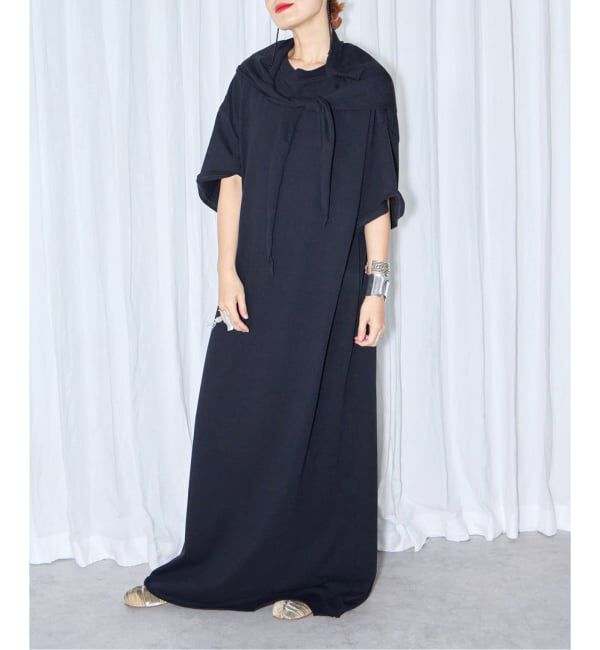  「SCARF CUT DRESS：ワンピース」|ワンピース|ブラック