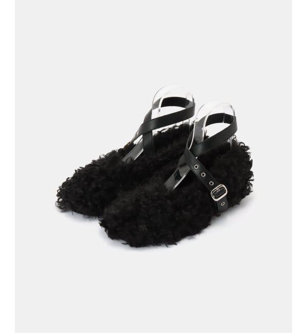  「EPINGLER STRAP TOE FLAT E25PFSHOES004：シューズ」|その他|ブラック