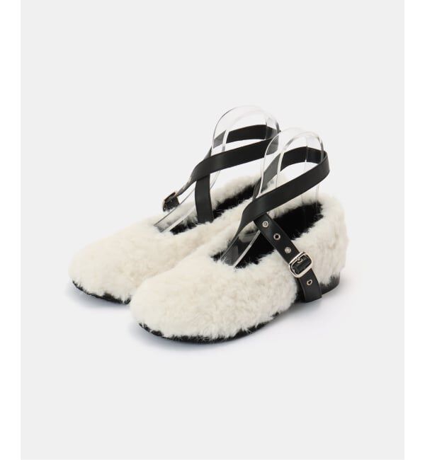  「EPINGLER STRAP TOE FLAT E25PFSHOES004：シューズ」|その他|ホワイト