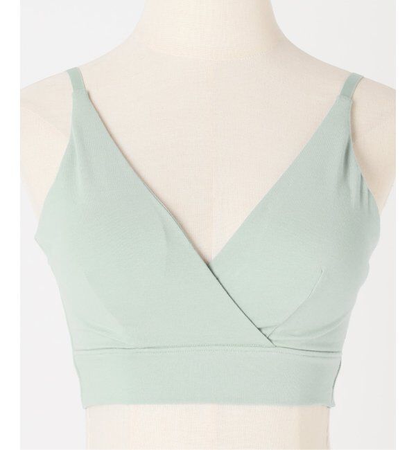 EMILYWEEK「【for MOM】オーガニックコットン混 マタニティカシュクールブラ（グリーン）」|インナー|