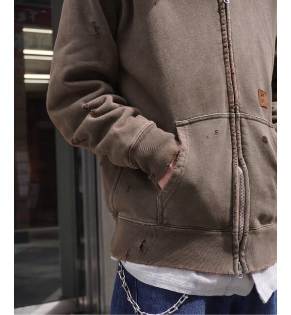 JOINT WORKS「JIEDA / ジエダ DAMAGE PATCH ZIP HOODIE」|パーカー|