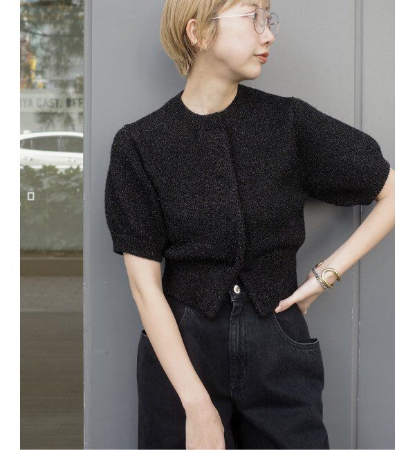 Plage「《WEB限定追加》R'IAM ラメカーディガン」|カーディガン|ブラック