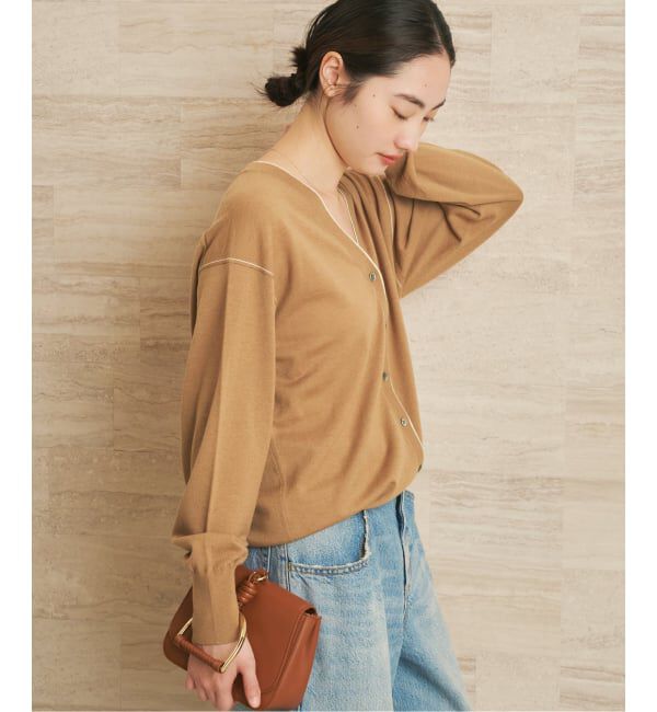 Plage「TWO TONE Vネック カーディガン」|カーディガン|