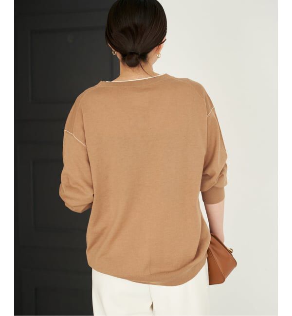 Plage「TWO TONE Vネック カーディガン」|カーディガン|