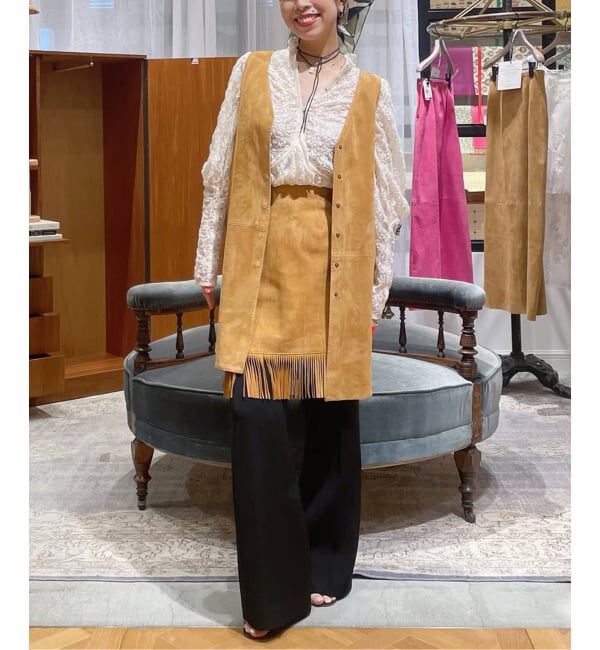 IENA LA BOUCLE「IENA LA BOUCLE レザーフリンジミニスカート」|スカート|