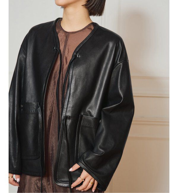 IENA LA BOUCLE「IENA LA BOUCLE レザーストリングブルゾン」|その他|