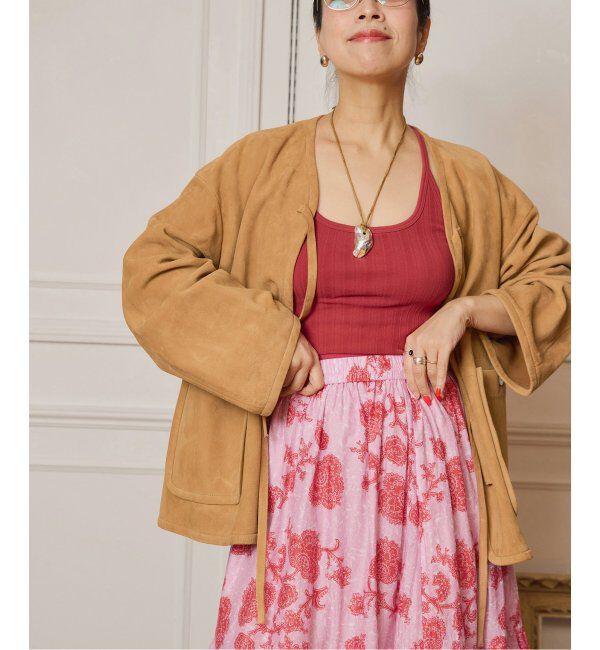 IENA LA BOUCLE「IENA LA BOUCLE レザーストリングブルゾン」|その他|キャメル