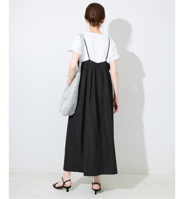 SLOBE IENA「《WEB限定/追加》タフタギャザーキャミワンピース」|ワンピース|