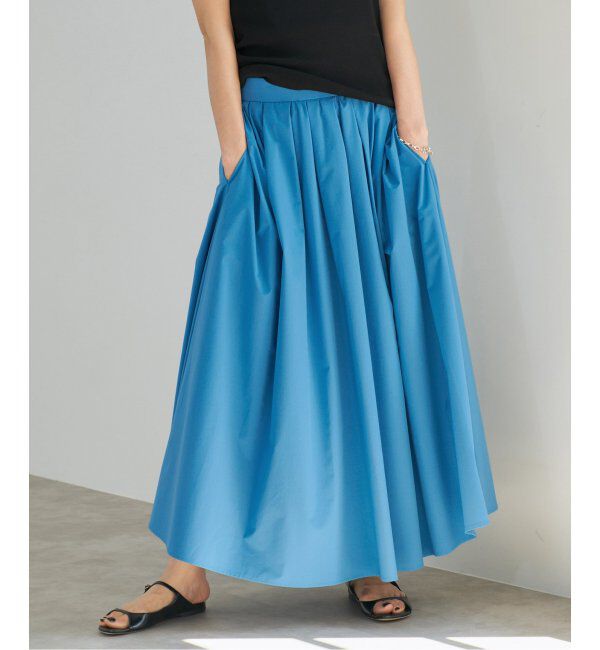 IENA「《一部カラー店舗限定》タイプライターフレアスカート」|スカート|ブルー A