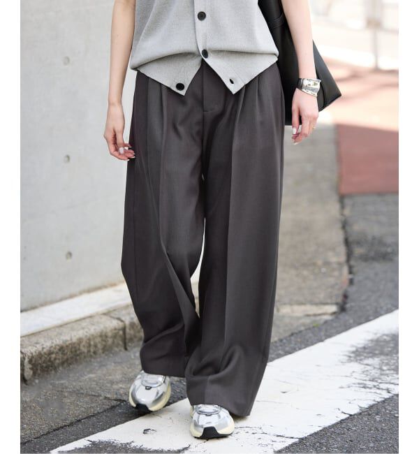 SLOBE IENA「PEツイルワイド2タックスラックス」|スラックス|