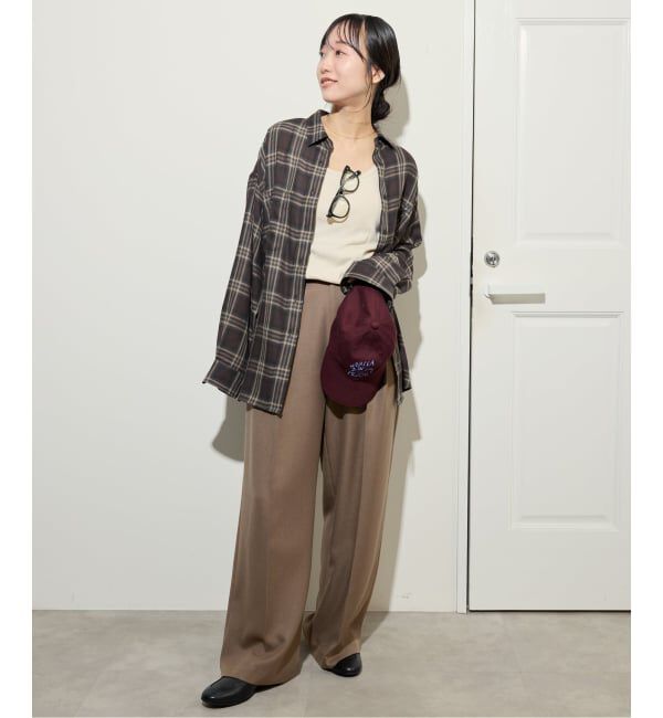 SLOBE IENA「PEツイルワイド2タックスラックス」|スラックス|