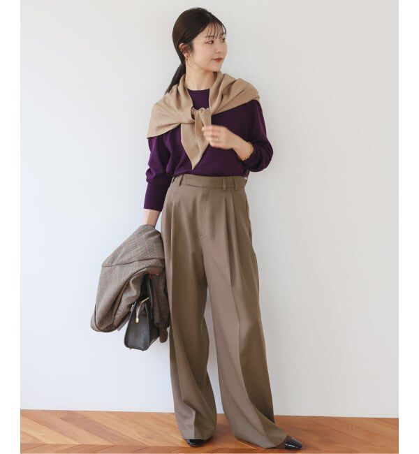 SLOBE IENA「PEツイルワイド2タックスラックス」|スラックス|