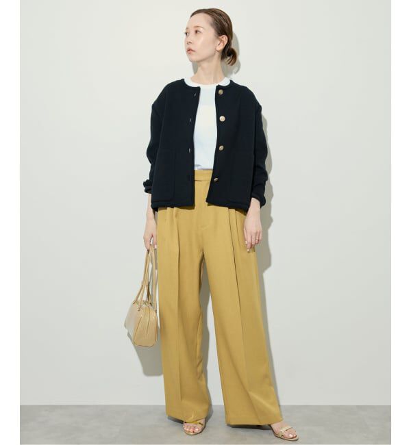 SLOBE IENA「PEツイルワイド2タックスラックス」|スラックス|