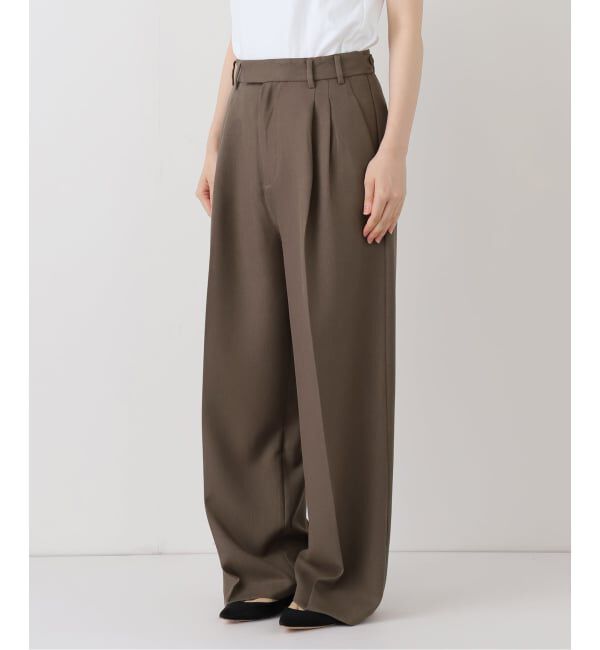 SLOBE IENA「PEツイルワイド2タックスラックス」|スラックス|