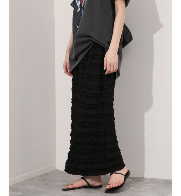 SLOBE IENA「《WEB限定/追加3》フリルカットソータイトスカート」|スカート|