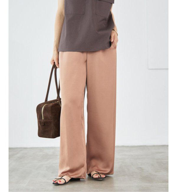 IENA「サテンイージーパンツ」|その他|キャメル