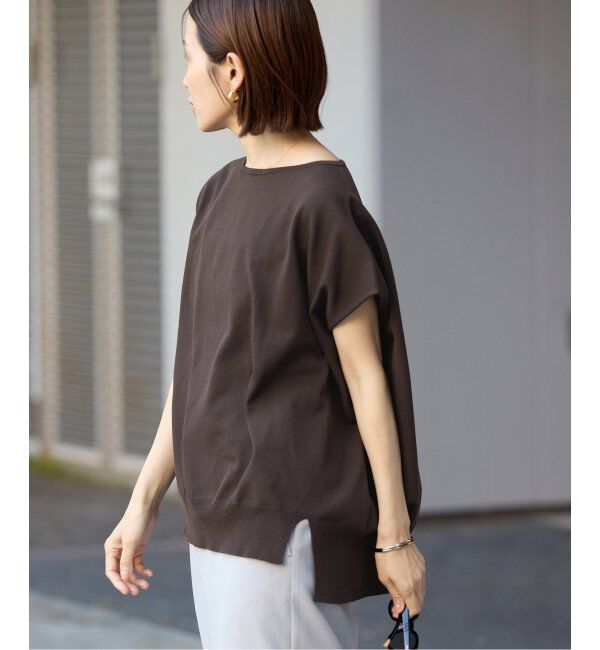 IENA「《追加6》 コットンストレッチ NEOワイドクループルオーバー」|ニット・セーター|