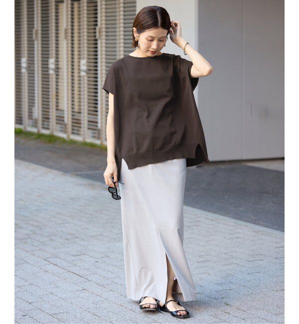 IENA「《追加6》 コットンストレッチ NEOワイドクループルオーバー」|ニット・セーター|