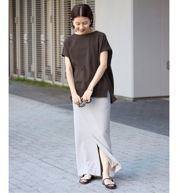 IENA「《追加6》 コットンストレッチ NEOワイドクループルオーバー」|ニット・セーター|