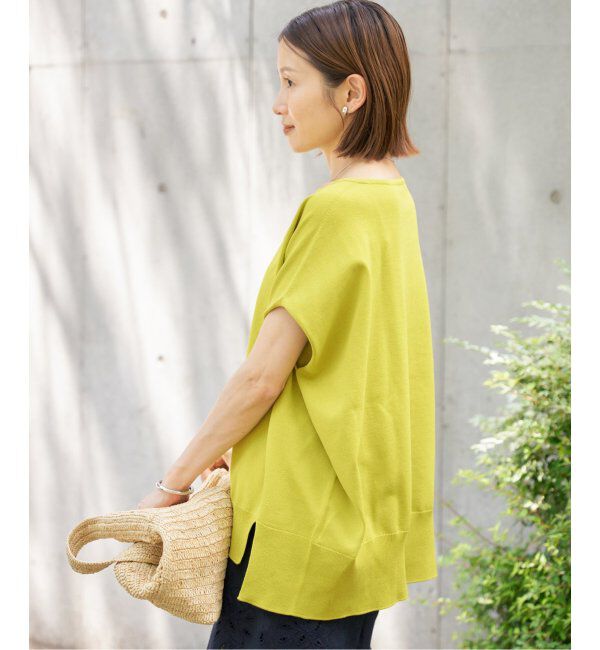 IENA「《追加6》 コットンストレッチ NEOワイドクループルオーバー」|ニット・セーター|