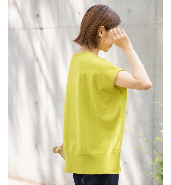 IENA「《追加6》 コットンストレッチ NEOワイドクループルオーバー」|ニット・セーター|