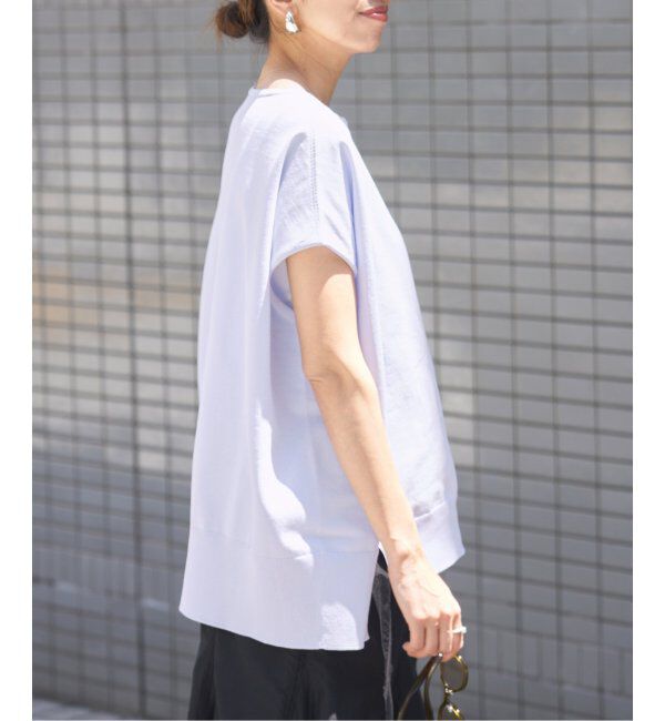 IENA「《追加6》 コットンストレッチ NEOワイドクループルオーバー」|ニット・セーター|