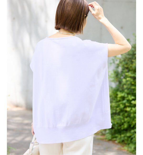 IENA「《追加6》 コットンストレッチ NEOワイドクループルオーバー」|ニット・セーター|