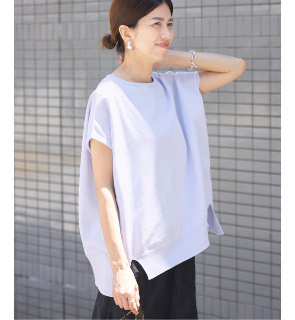 IENA「《追加6》 コットンストレッチ NEOワイドクループルオーバー」|ニット・セーター|パープル B