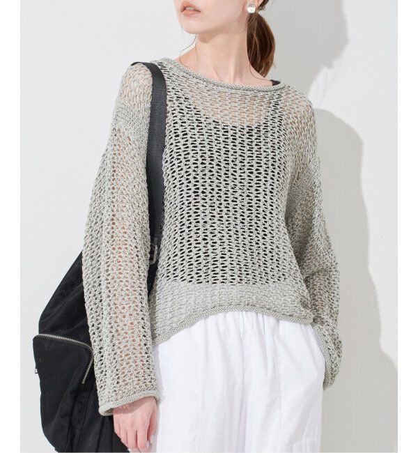 SLOBE IENA「LOGAN/ローガン SLOBE別注 メッシュプルオーバー」|ニット・セーター|サックスブルー B