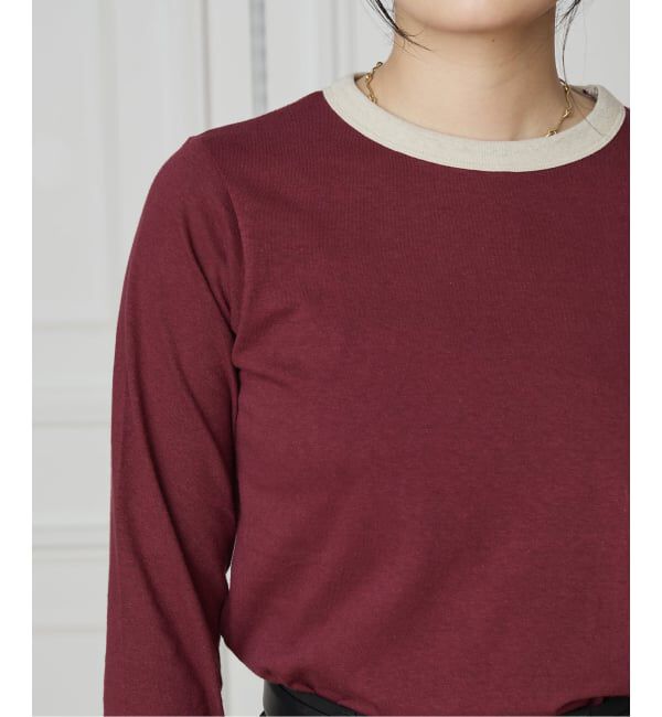 IENA LA BOUCLE「《追加》【fifi original collection】trim ロングスリーブTシャツ」|Tシャツ・カットソー|