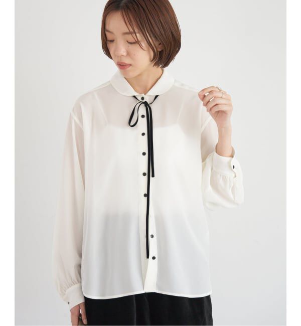 IENA「ミニラウンドカラーブラウス」|シャツ・ブラウス|
