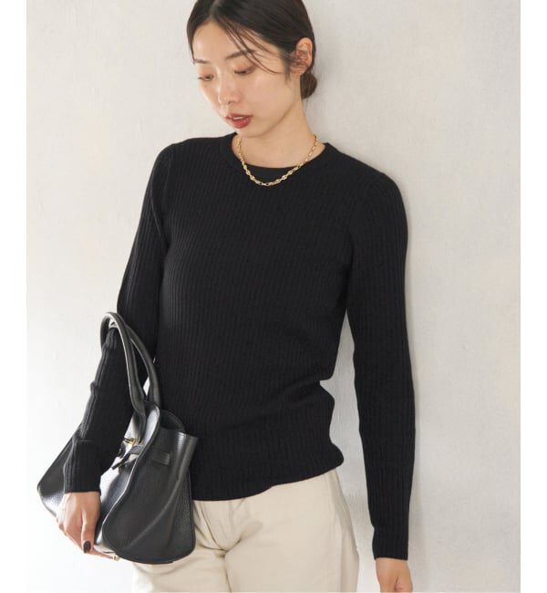 IENA「《追加》イタリア ヤーン RIB クループルオーバー」|ニット・セーター|