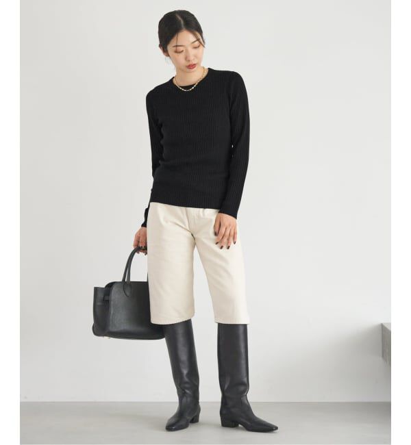 IENA「《追加》イタリア ヤーン RIB クループルオーバー」|ニット・セーター|