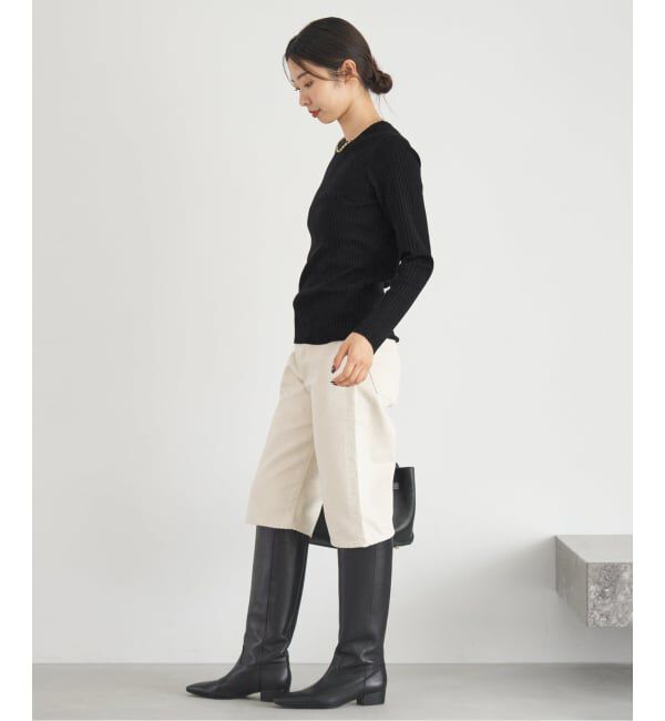 IENA「《追加》イタリア ヤーン RIB クループルオーバー」|ニット・セーター|