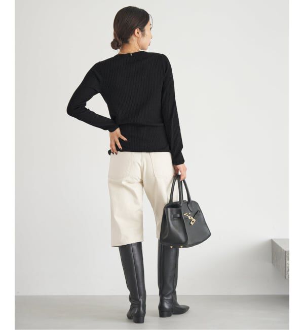 IENA「《追加》イタリア ヤーン RIB クループルオーバー」|ニット・セーター|